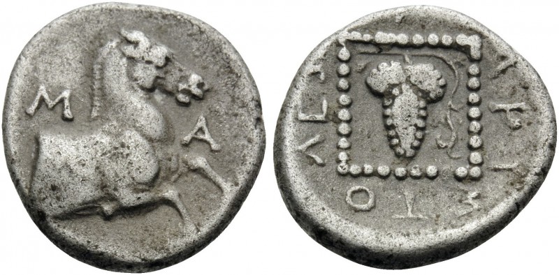 THRACE. Maroneia . Circa 386/5-348/7 BC. Triobol (Silver, 15 mm, 2.16 g), Aristo...