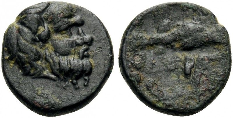 KINGS OF THRACE. Bergaios, early 4th century BC. Chalkous (Bronze, 10 mm, 0.82 g...