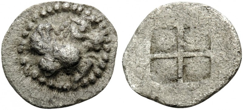 MACEDON. Argilos . Circa 495-478/7 BC. Hemiobol (Silver, 9 mm, 0.39 g). Forepart...