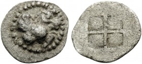 MACEDON. Argilos . Circa 495-478/7 BC. Hemiobol (Silver, 9 mm, 0.39 g). Forepart of Pegasos right. Rev. Quadripartite incuse square. HGC 3.1, 481. SNG...