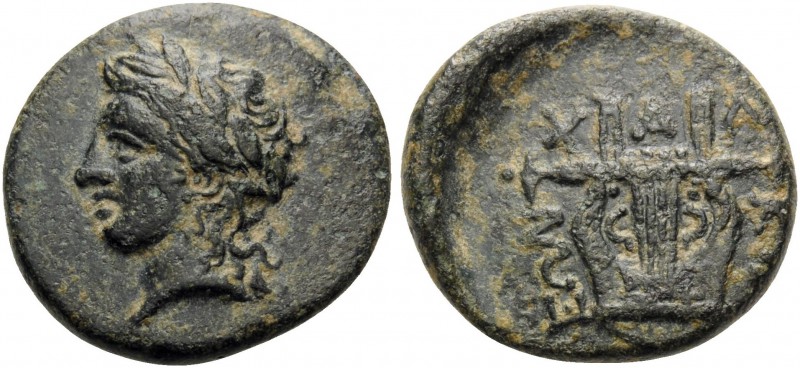 MACEDON, Chalkidian League. Circa 432-348 BC. Hemiobol (Bronze, 17 mm, 4.11 g, 1...
