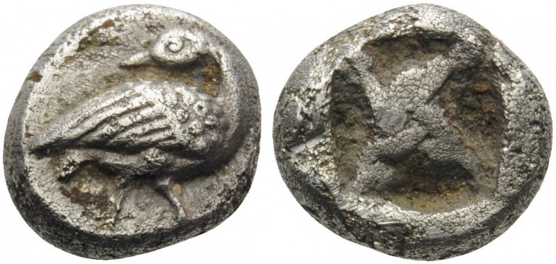 MACEDON. Eion . Circa 480-470 BC. Diobol (Silver, 9 mm, 1.27 g). Goose standing ...