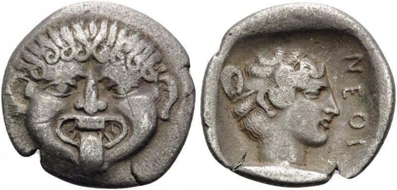 MACEDON. Neapolis . Circa 424-350 BC. Hemidrachm (Silver, 15 mm, 1.70 g, 11 h). ...