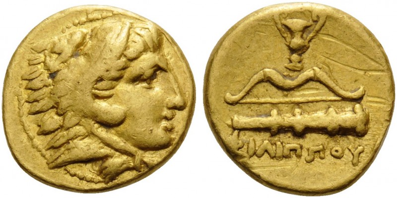 KINGS OF MACEDON. Philip II, 359-336 BC. Quarter Stater (Gold, 11 mm, 2.15 g, 11...