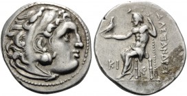 KINGS OF MACEDON. Alexander III ‘the Great’, 336-323 BC. Drachm (Silver, 18 mm, 4.24 g, 1 h), struck under Antigonos I Monophthalmos, Lampsakos, c. 31...