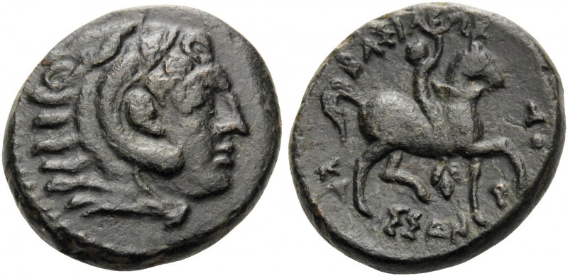 KINGS OF MACEDON. Kassander, 305-298 BC. (Bronze, 19 mm, 6.43 g, 9 h). Head of H...