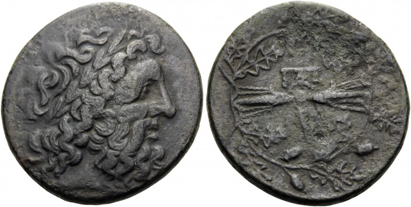 EPEIROS. Symmachy . Circa 297-270/65 BC. (Bronze, 25 mm, 8.89 g, 11 h). Laureate...