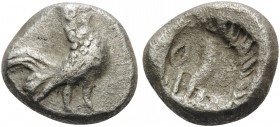 TROAS. Dardanos . 5th century BC. Trihemiobol (Silver, 9 mm, 1.19 g, 4 h). Cock standing right. Rev. Incuse head of horse to left. Unpublished in the ...