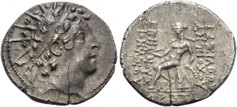 SELEUKID KINGS OF SYRIA. Antiochos VI Epiphanes Dionysos, 144-142 BC. Drachm (Si...
