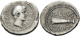 Octavian, Late 41 BC. Denarius (Silver, 19 mm, 3.95 g, 7 h), L. Cornelius Balbus, propaetor, Military mint traveling with Octavian in Italy. C CAESAR ...