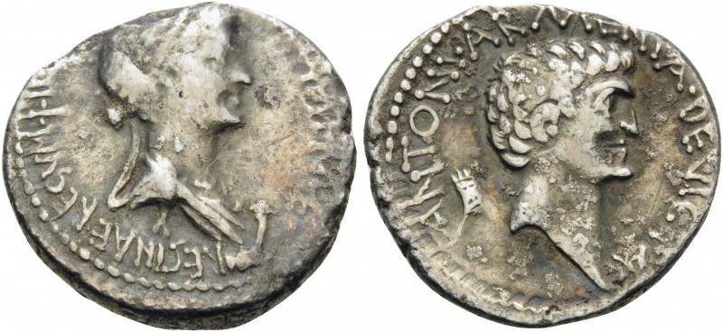 Mark Antony and Cleopatra, 34 BC. Denarius (Silver, 18 mm, 3.25 g, 12 h), Alexan...