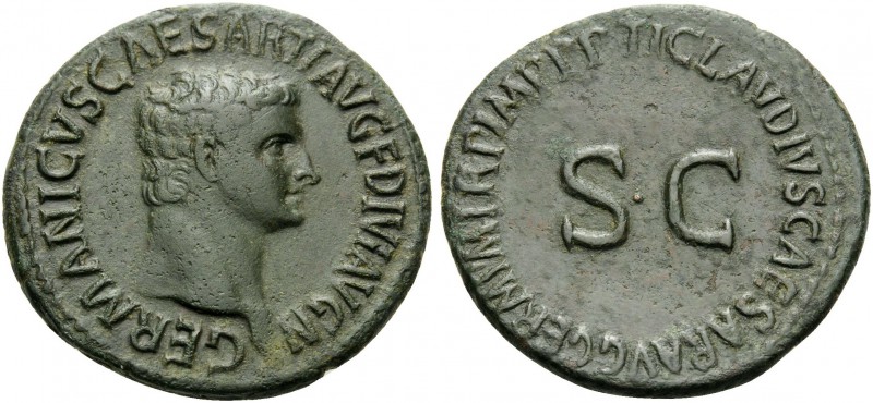 Germanicus, died 19. As (Copper, 30 mm, 11.43 g, 6 h), struck under Claudius, Ro...