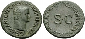 Germanicus, died 19. As (Copper, 30 mm, 11.43 g, 6 h), struck under Claudius, Rome, 50-54. GERMANICVS CAESAR TI AVG F DIVI AVG N Bare head of Germanic...