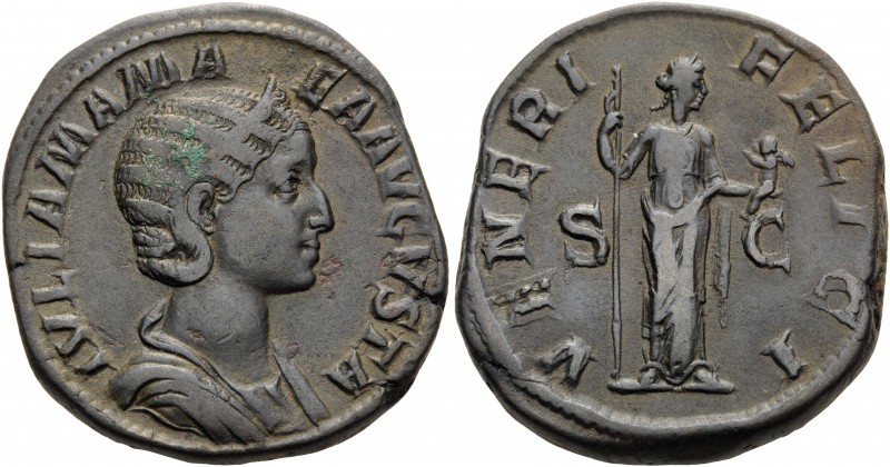 Julia Mamaea, Augusta, 222-235. Sestertius (Orichalcum, 30 mm, 24.15 g, 12 h), s...