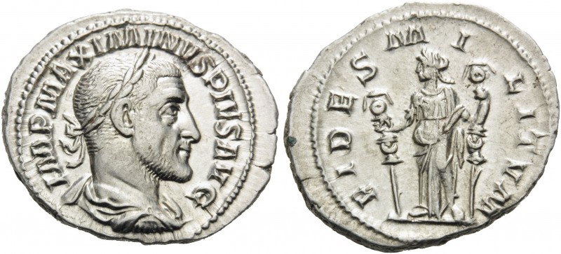 Maximinus I, 235-238. Denarius (Silver, 21 mm, 3.28 g, 12 h), Rome, 235-236. IMP...
