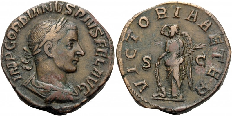Gordian III, 238-244. Sestertius (Orichalcum, 30 mm, 22.40 g, 10 h), Rome, 244. ...