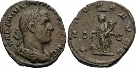 Philip I, 244-249. Sestertius (Orichalcum, 29 mm, 14.30 g, 12 h), Rome, 246. IMP M IVL PHILIPPVS AVG Laureate, draped and cuirassed bust of Philip I r...