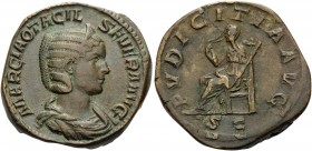 Otacilia Severa, Augusta, 244-249. Sestertius (Orichalcum, 30 mm, 23.27 g, 12 h), struck under Philip I, Rome, 245. MARCIA OTACIL SEVERA AVG Draped bu...