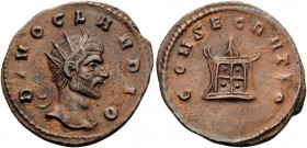 Divus Claudius II Gothicus, died 270. Antoninianus (Billon, 21 mm, 3.25 g, 6 h), struck under Aurelian, Mediolanum, 270-271. DIVO CLAVDIO Radiate head...