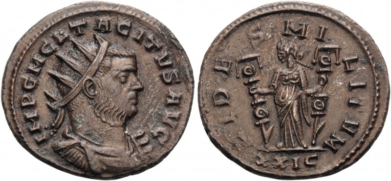 Tacitus, 275-276. Antoninianus (Billon, 20 mm, 4.13 g, 11 h), Rome,, 275. IMP C ...