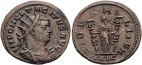 Tacitus, 275-276. Antoninianus (Billon, 20 mm, 4.13 g, 11 h), Rome,, 275. IMP C M CL TACITVS AVG Radiate, draped, and cuirassed bust of Tacitus to rig...