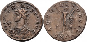 Probus, 276-282. Antoninianus (Billon, 22 mm, 3.56 g, 12 h), Ticinum, 6th officina, 279. IMP C PROBVS P F AVG Radiate bust of Probus to left, wearing ...