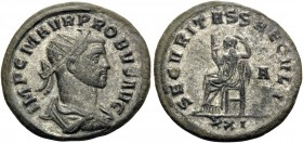 Probus, 276-282. Antoninianus (Billon, 22 mm, 3.86 g, 5 h), Siscia, 1st officina, 276-277. IMP C M AVR PROBVS AVG Radiate, draped and cuirassed bust o...