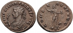 Probus, 276-282. Antoninianus (Billon, 20 mm, 3.86 g, 6 h), Siscia, 277. IMP C M AVR PROBVS P AVG Radiate bust of Probus to left, wearing imperial man...