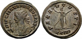 Probus, 276-282. Antoninianus (Billon, 21 mm, 4.51 g, 12 h), Siscia, 6th officina, 277. IMP C M AVR PROBVS P AVG Radiate bust of Probus in imperial ma...