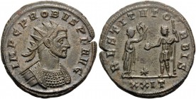 Probus, 276-282. Antoninianus (Billon, 21 mm, 4.52 g, 1 h), Siscia, 278. IMP C PROBVS P F AVG Radiate, draped and cuirassed bust of Probus to right. R...