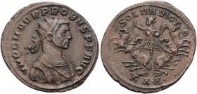 Probus, 276-282. Antoninianus (Billon, 24 mm, 3.71 g, 6 h), Serdica, 277. IMP C M AVR PROBVS P F AVG Radiate, cuirassed and mantled bust of Probus to ...