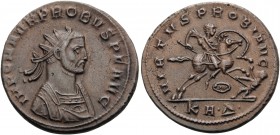 Probus, 276-282. Antoninianus (Billon, 22 mm, 4.17 g, 12 h), Serdica, 4th officina, 277. IMP C M AVR PROBVS P F AVG Radiate cuirassed and mantled bust...