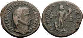 Domitius Domitianus, usurper, 297-298. Follis (Bronze, 25 mm, 8.89 g, 12 h), Alexandria, 2nd officina, 298. IMP C L DOMITIVS DOMITIANVS AVG Laureate h...