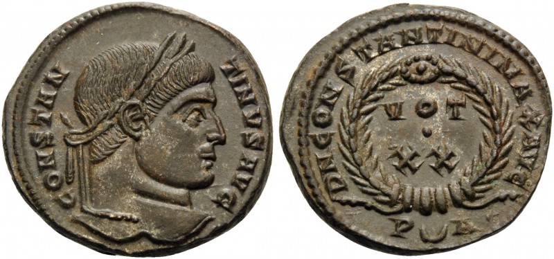 Constantine I, 307/310-337. Follis (Bronze, 18 mm, 3.46 g, 6 h), Arles, 321. CON...