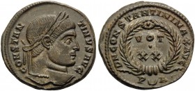 Constantine I, 307/310-337. Follis (Bronze, 18 mm, 3.46 g, 6 h), Arles, 321. CONSTAN-TINVS AVG Laureate head of Constantine to right. Rev. DN CONSTANT...