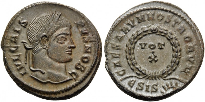 Crispus, Caesar, 316-326. Follis (Bronze, 19 mm, 3.54 g, 6 h), Siscia, 5th offic...