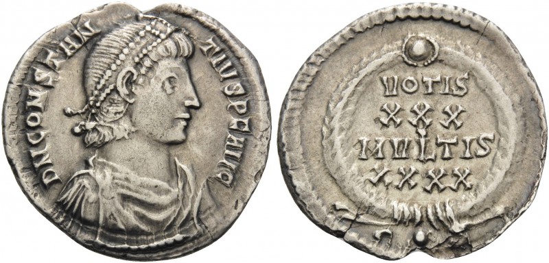 Constantius II, 337-361. Siliqua (Silver, 19 mm, 1.98 g, 6 h), Constantinople, 3...