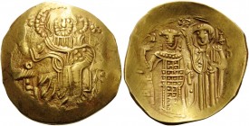 John III Ducas (Vatatzes), emperor of Nicaea, 1222-1254. Hyperpyron (Gold, 26 mm, 4.33 g, 6 h), Magnesia, 1232-1254 (?). IC - XC Christ enthroned faci...