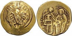 Michael VIII Palaeologus, as Emperor of Nicaea, 1258-1261. Hyperpyron (Gold, 25 mm, 4.16 g, 7 h), Constantinople, 1261-1282. The Virgin orans within c...