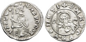 ITALY. Venezia (Venice) . Marco Cornaro, 1365-1367. (Silver, 16 mm, 0.54 g, 9 h), Soldino, Secondo Aventurado, mintmaster. + MARC' COR-NAR' DVX Doge k...