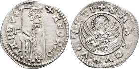 ITALY. Venezia (Venice) . Andrea Contarini, 1367-1382. (Silver, 15 mm, 0.53 g, 11 h), Soldino, Filippo Barbarigo, mintmaster. +ANDR'Q'TAR DVX Doge kne...