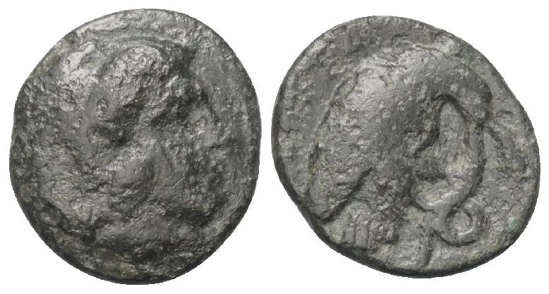 Makedonien. Pydna.

 Bronze. Ca. 381 - 369 v. Chr.
Vs: Kopf des jugendlichen ...