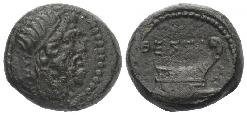 Makedonien. Thessalonike.

 Bronze. 1. Jhdt. v. Chr.
Vs: Kopf des bärtigen Po...