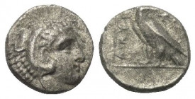 Königreich Makedonien. Amyntas III. (393 - 369 v. Chr.).

 Hemidrachme (Silber). Aigai oder Pella.
Vs: Kopf des jugendlichen Herakles mit Löwenfell...