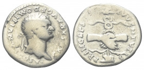 Domitianus (81 - 96 n. Chr.).

 Denar (Silber). 79 n. Chr. Rom.
Vs: CAESAR AVG F DOMITIANVS COS VI. Kopf mit Lorbeerkranz rechts.
Rs: PRINCEPS IVV...
