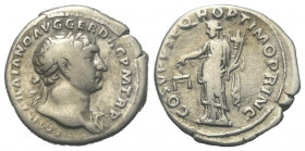 Traianus (98 - 117 n. Chr.).

 Denar (Silber). 103 - 111 n. Chr. Rom.
Vs: IMP TRAIANO AVG GER DAC P M TR P. Kopf mit Lorbeerkranz rechts.
Rs: COS ...