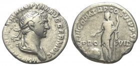 Traianus (98 - 117 n. Chr.).

 Denar (Silber). 116 - 117 n. Chr. Rom.
Vs: IMP CAES NER TRAIAN OPTIM AVG GERM DAC. Büste mit Lorbeerkranz und Drapie...