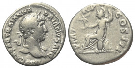 Hadrianus (117 - 138 n. Chr.).

 Denar (Silber). 119 - 122 n. Chr. Rom.
Vs: IMP CAESAR TRAIAN HADRIANVS AVG. Büste mit Lorbeerkranz und Drapierung ...