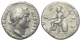 Hadrianus (117 - 138 n. Chr.).

 Denar (Silber). 125 - 128 n. Chr. Rom.
Vs: HADRIANVS AVGVSTVS. Büste mit Lorbeerkranz und Drapierung rechts.
Rs: ...