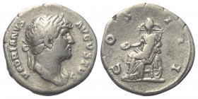 Hadrianus (117 - 138 n. Chr.).

 Denar (Silber). 125 - 128 n. Chr. Rom.
Vs: HADRIANVS AVGVSTVS. Kopf mit Lorbeerkranz rechts.
Rs: COS III. Concord...